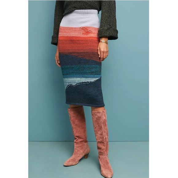 Anthropologie Dresses & Skirts - Anthropologie Akemi + Kin “Scenic Sweater Skirt Wool Blend Skirt Size XL